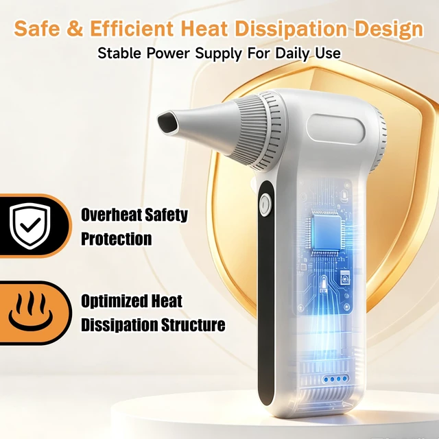 Alt view image 6 of 7 - Compressed Air Duster, Ergonomic Design 250,000 RPM Compressed Canned Air Alternative, 3-Gear Powerful Blower for Computer Keyboard, PC Cleaning,Appliance,Car,Home and Outdoor
