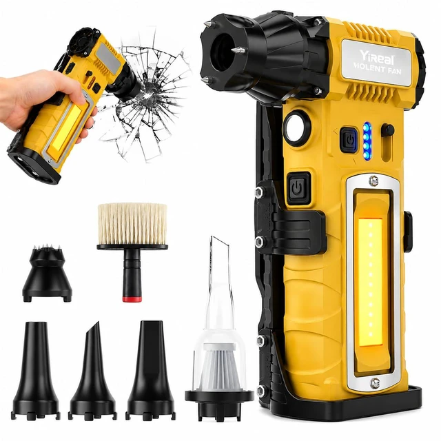 Main image of Compressed Air Duster,7-in-1 Electric Mini Dust Blower with LED Light