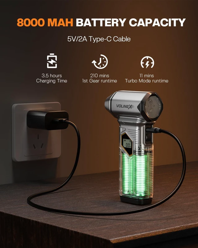 Alt view image 4 of 7 - VX-101 Pro Max Compressed Air Duster for PC, Car Cleaning