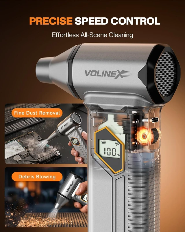 Alt view image 6 of 7 - VX-101 Pro Max Compressed Air Duster for PC, Car Cleaning