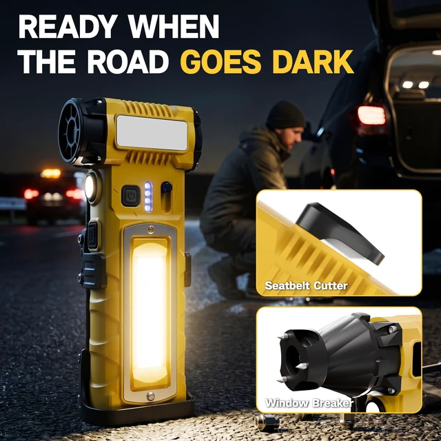 Alt view image 7 of 7 - Compressed Air Duster,7-in-1 Electric Mini Dust Blower with LED Light