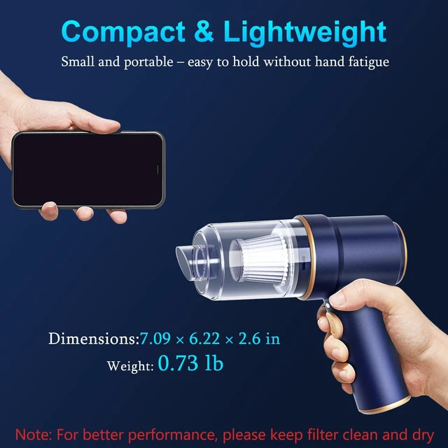 Alt view image 5 of 7 - KMM Handheld Car Vacuum Cleaner, Hand Held Vacuum Cleaner and Air Duster