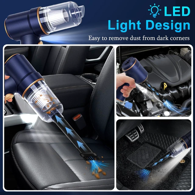 Alt view image 7 of 7 - KMM Handheld Car Vacuum Cleaner, Hand Held Vacuum Cleaner and Air Duster