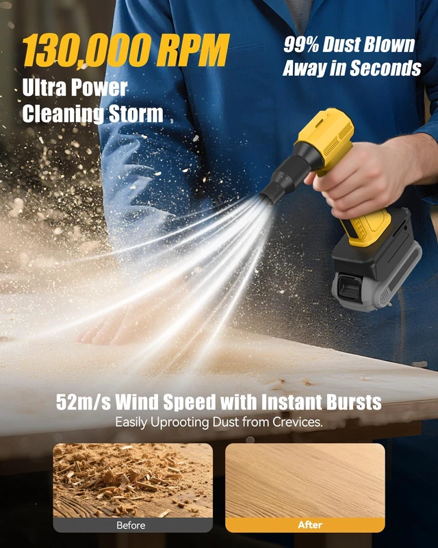 Alt view image 2 of 7 - Compressed Air Duster, 130,000RPM Ultra-Powerful Electric Air Duster