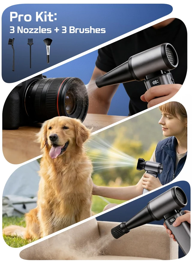 Alt view image 7 of 7 - 130000RPM Compressed Air Duster,Rechargerble with Brushless Motor