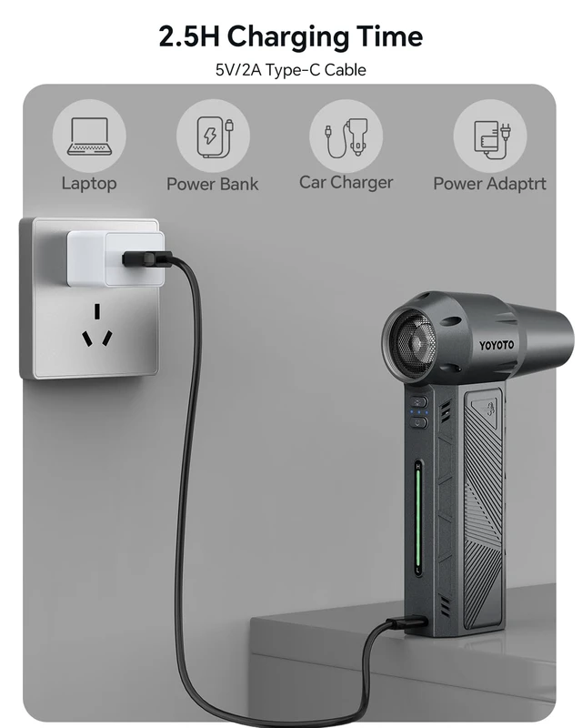 Alt view image 6 of 7 - Compressed Air Duster 300000RPM Powerful Electric Air Duster Rechargeable