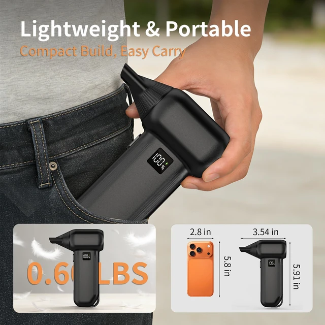 Alt view image 7 of 7 - Electric Air Duster 8000mAh with LED Display