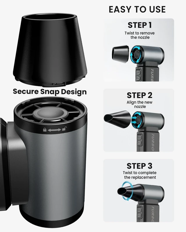 Alt view image 7 of 7 - Compressed Air Duster, 110000RPM Super Power Cordless Air Duster
