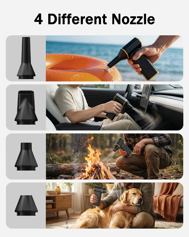 Alt view image 5 of 7 - SwiftFlow X3 Compressed Air Duster-110000RPM Super Power Electric Air Duster, 3-Speed Adjustable Rechargeable Cordless Air Blower for Computer, Keyboard, Home, Outdoor and Car