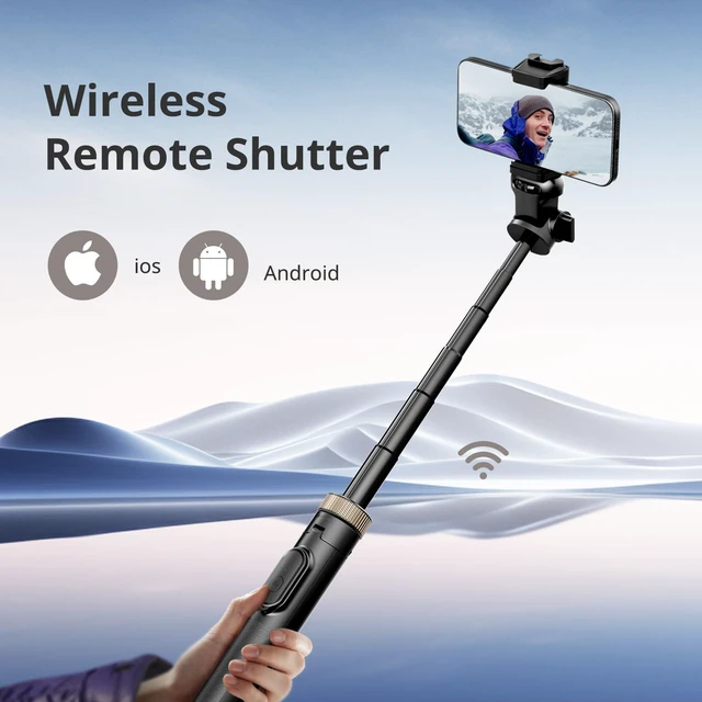 Alt view image 2 of 6 - Sensyne 72" Extendable Tripod for iPhone & Selfie Stick with Detachable Phone Holder & Wireless Remote, Compatible with All Cell Phones, Black