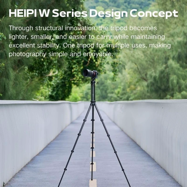 Alt view image 4 of 7 - HEIPI Camera Tripod Carbon Fiber Travel Tripod with Arca-Swiss W28S