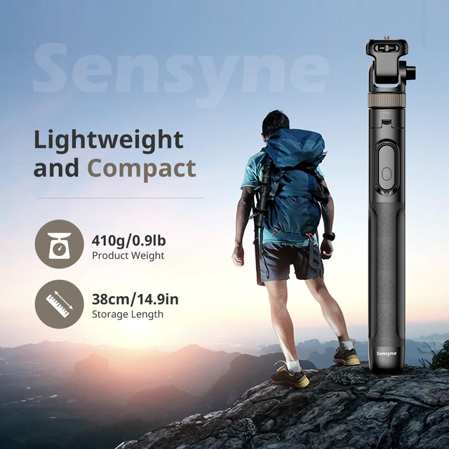 Alt view image 5 of 6 - Sensyne 72" Extendable Tripod for iPhone & Selfie Stick with Detachable Phone Holder & Wireless Remote, Compatible with All Cell Phones, Black