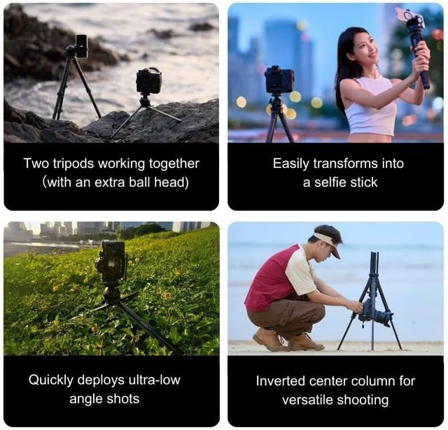 Alt view image 6 of 7 - HEIPI Camera Tripod Carbon Fiber Travel Tripod with Arca-Swiss W28S