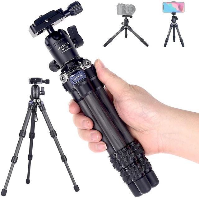 Main image of AOKA 15.75"/0.99lb Carbon Fiber Mini Desktop Tripod with 360° Ball Head