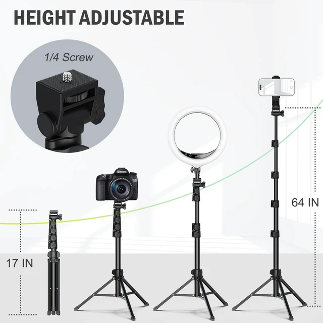 Alt view image 2 of 6 - Liphisy 64 Tripod for Cell Phone & Camera with Remote and Phone Holder