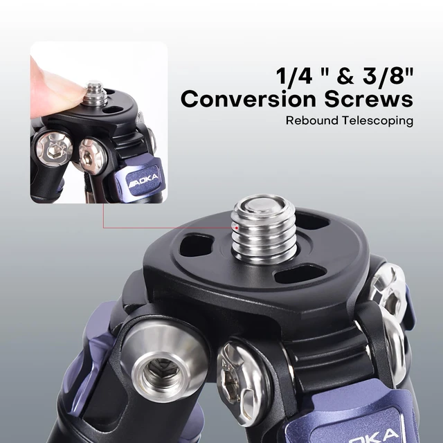 Alt view image 5 of 6 - AOKA 15.75"/0.99lb Carbon Fiber Mini Desktop Tripod with 360° Ball Head