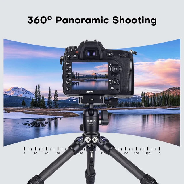 Alt view image 6 of 6 - AOKA 15.75"/0.99lb Carbon Fiber Mini Desktop Tripod with 360° Ball Head