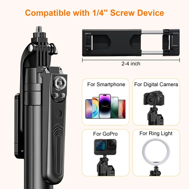 Alt view image 7 of 7 - Auto Face Tracking Tripod for iPhone with Light and Remote Phone Stand