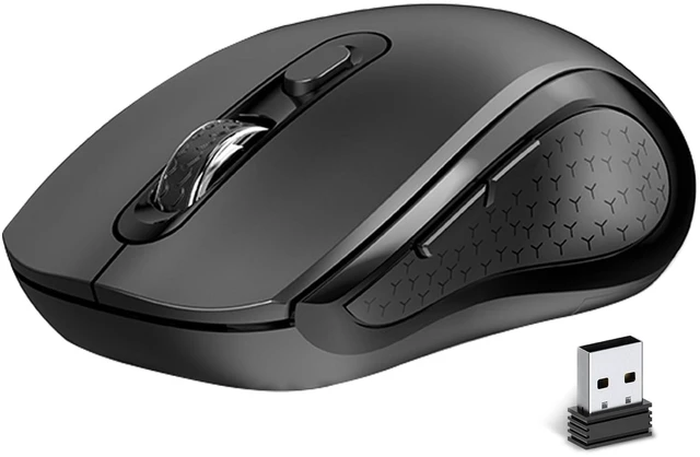 Main image of Wireless Mouse Ergonomic, Silent Computer Mouse with Side Buttons - Black