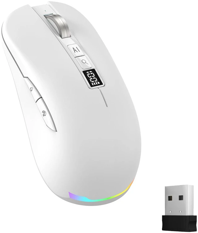 Main image of Ai Mouse with Voice Typing,Smart Voice Typing Mouse Multi Language Ai Voice Mouse Ergonomic Wireless BT Mouse 600mAH for Computer,PC,Laptop,2026 Upgraded (White)
