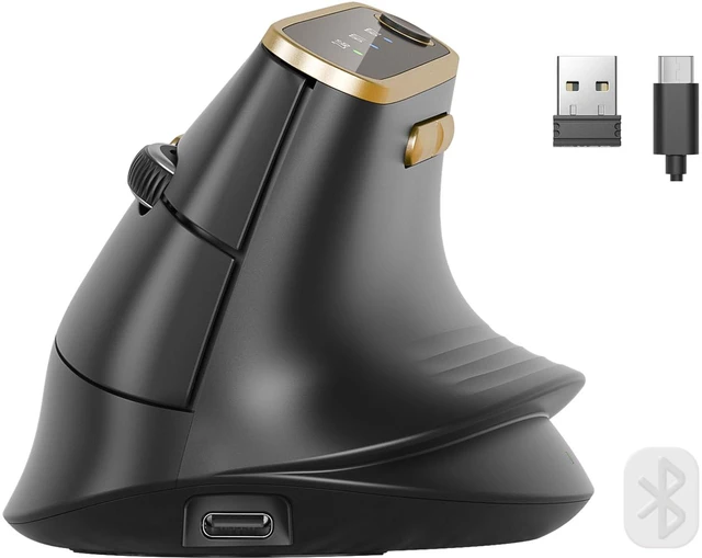 Main image of SABLUTE Ergonomic Vertical Wireless Mouse with 3-Device Switching MAM4