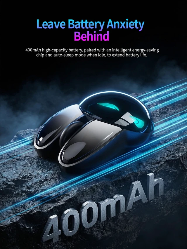 Alt view image 5 of 7 - Wireless Gaming Mouse, RGB Light Eyes, Evil Bunny Design, 2.4G/BT