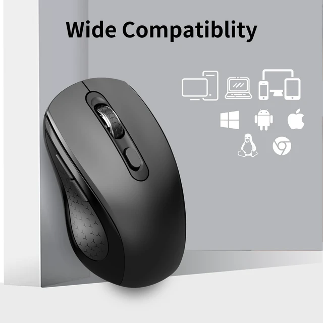 Alt view image 7 of 7 - Wireless Mouse Ergonomic, Silent Computer Mouse with Side Buttons - Black
