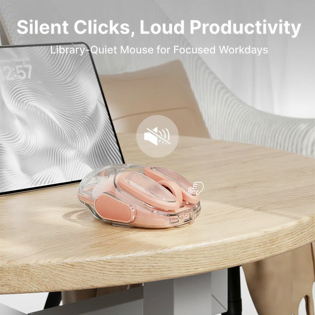 Alt view image 4 of 7 - Wireless Clear Mouse Dual Mode Bluetooth & 2.4G Silent Clicks Mice-Gradient