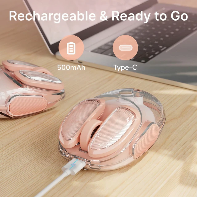 Alt view image 5 of 7 - Wireless Clear Mouse Dual Mode Bluetooth & 2.4G Silent Clicks Mice-Gradient