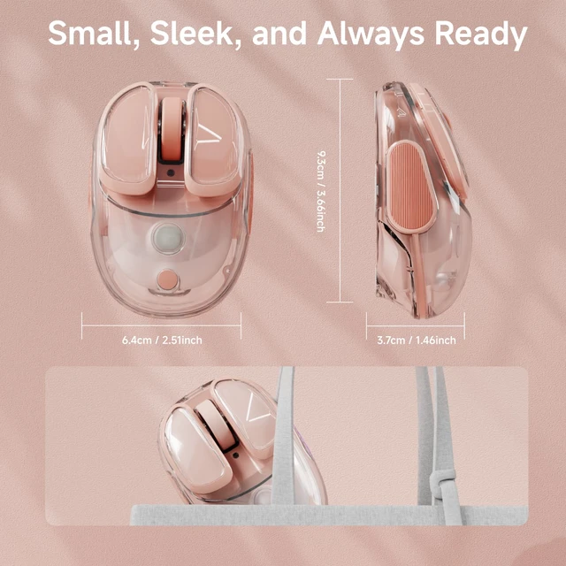 Alt view image 6 of 7 - Wireless Clear Mouse Dual Mode Bluetooth & 2.4G Silent Clicks Mice-Gradient