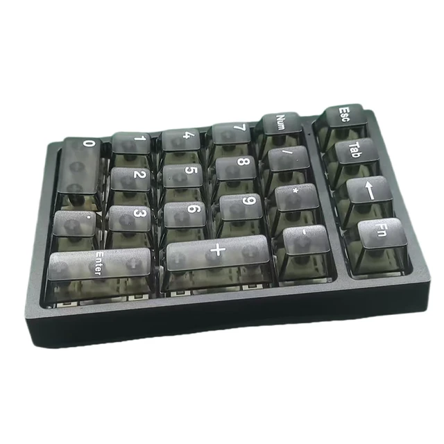Alt view image 4 of 7 - BOYI TD21 Hot Swappable Numpad,21 Keys Mini Numpad Portable Keypad Bluetooth 5.0/2.4GHz/Wired Number Pad Keyboard PBT Keycaps RGB Backlit Type-C Mini Keyboard(Black Transparent Keycaps)
