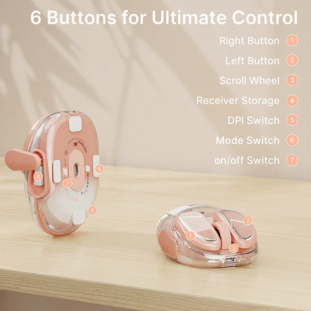 Alt view image 7 of 7 - Wireless Clear Mouse Dual Mode Bluetooth & 2.4G Silent Clicks Mice-Gradient