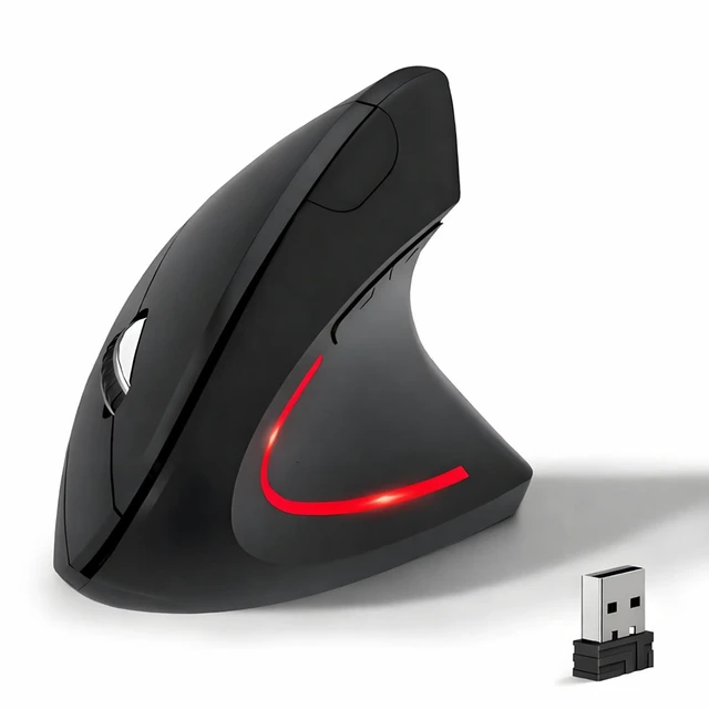 Main image of Wireless Ergonomic Mouse, 2.4G Wireless Vertical Ergo Mouse, 800/1200/1600 Adjustable DPI,6 Buttons Ergonomic Mouse for Laptop/MacBook/PC/Desktop-Black