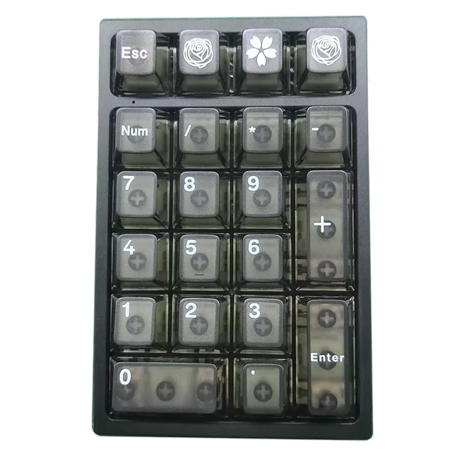 Alt view image 5 of 7 - BOYI TD21 Hot Swappable Numpad,21 Keys Mini Numpad Portable Keypad Bluetooth 5.0/2.4GHz/Wired Number Pad Keyboard PBT Keycaps RGB Backlit Type-C Mini Keyboard(Black Transparent Keycaps)