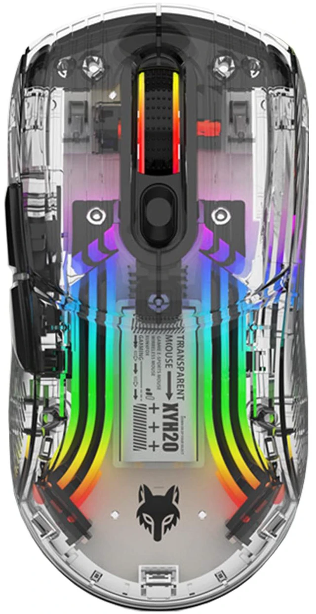 Main image of Bluetooth Wireless Mouse, Transparent RGB Mechanical Dual Mode Gaming Mouse, A Must-Have Cool USB Computer Mouse for Gaming and Esports