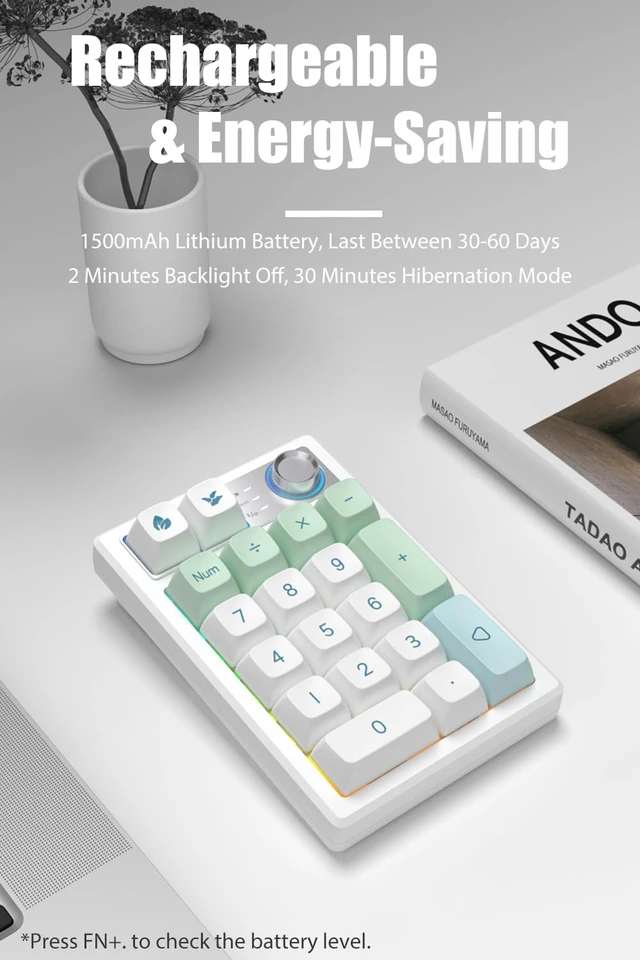 Alt view image 7 of 7 - Gasket Creamy Mechanical Numpad Programmable Keypad RGB LED Backlit