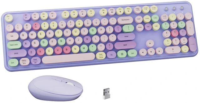 Main image of Colorful Wireless Keyboard and Mouse Combo Purple Colorful