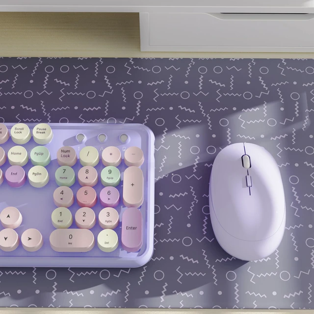 Alt view image 4 of 6 - Colorful Wireless Keyboard and Mouse Combo Purple Colorful