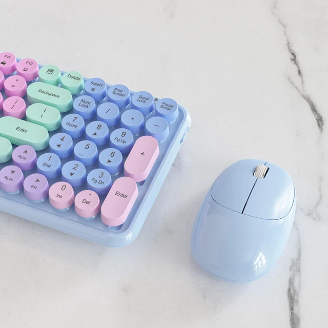 Alt view image 5 of 6 - UBOTIE Wireless Keyboards and Mouse Combo (Purple Rainbow)