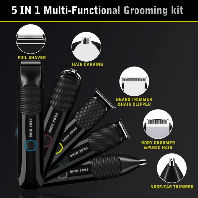 Alt view image 2 of 7 - FADEKING Beard Trimmer for Men, Professional Hair Trimmer, Waterproof Electric Beard Trimmer Razor for Nose, Body, Face & Mustache, Cordless Hair Clippers, Grooming Gifts for Men (Yellow)