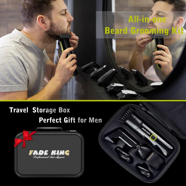 Alt view image 7 of 7 - FADEKING Beard Trimmer for Men, Professional Hair Trimmer, Waterproof Electric Beard Trimmer Razor for Nose, Body, Face & Mustache, Cordless Hair Clippers, Grooming Gifts for Men (Yellow)
