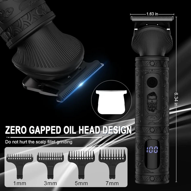 Alt view image 4 of 7 - Scttomon Beard Trimmer for Men Professional Mens Beard Grooming Kit T-Blade Trimmer Electric Shaver Razor Nose Body Trimmer Hair Cutting Kit Cordless 7 in 1 Black