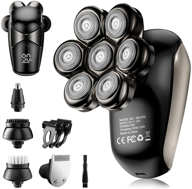 Main image of SHPAVVER Head Shavers for Bald Men: 5-in-1 Upgraded Electric Razor - IPX7 Waterproof Shaving Grooming Kit for Balder - Turbo Speed & Precision Blades (Deep Gold)