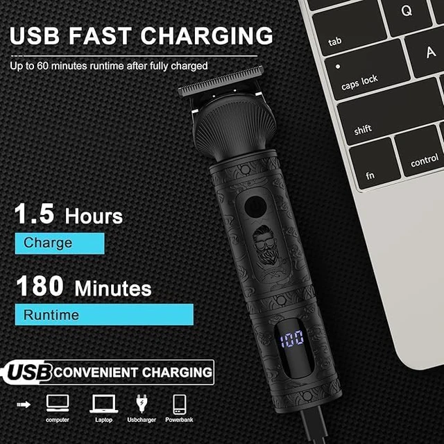 Alt view image 6 of 7 - Scttomon Beard Trimmer for Men Professional Mens Beard Grooming Kit T-Blade Trimmer Electric Shaver Razor Nose Body Trimmer Hair Cutting Kit Cordless 7 in 1 Black