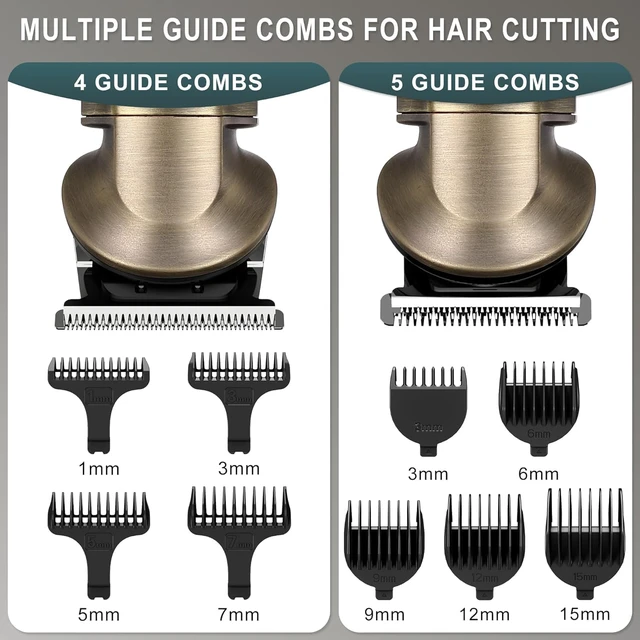 Alt view image 3 of 7 - Hatteker Beard Trimmer Kit Professional Hair Clipper Zero Gapped T-Blade Electric Razor Shaver for Nose Ear Body Face Mustache Trimmer for Men Cordless Grooming Kit 8 in 1