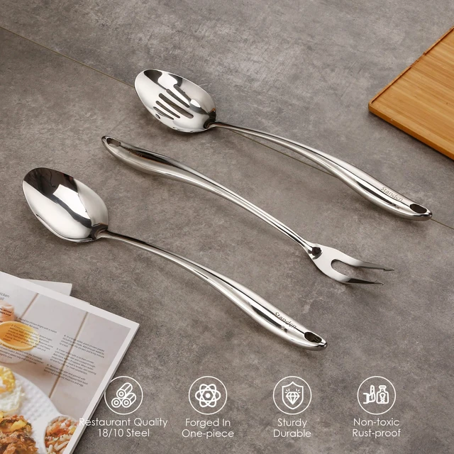 Alt view image 4 of 7 - 18/10 Stainless Steel Kitchen Utensils Set - 9 PCS Shining Cooking Tools