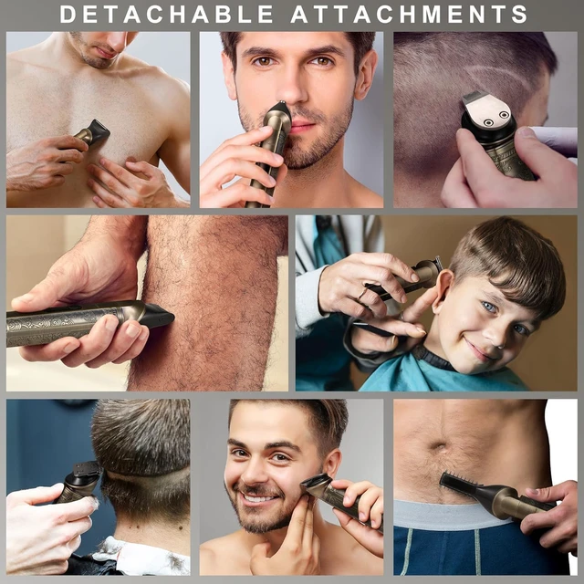 Alt view image 7 of 7 - Hatteker Beard Trimmer Kit Professional Hair Clipper Zero Gapped T-Blade Electric Razor Shaver for Nose Ear Body Face Mustache Trimmer for Men Cordless Grooming Kit 8 in 1