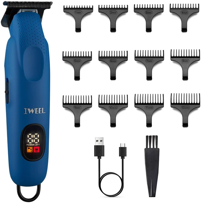 Main image of IWEEL Professional Beard Trimmer for Men - Electric Hair Clippers, Zero Gapped T-Blade Edgers, Cordless Rechargeable Mustache Trimmer Grooming Kit for Body