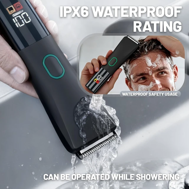 Alt view image 4 of 6 - Hair and Beard Trimmer, 5 in 1 Men's Grooming Kit, Electric Hair Clipper Body Shaver for Ear, Nose, Face, Groin with 5 Guards Combs & Charging Stand