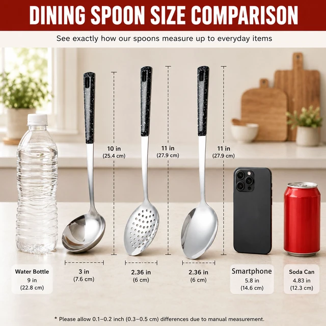 Alt view image 3 of 7 - Stainless Steel Serving Spoons Set
